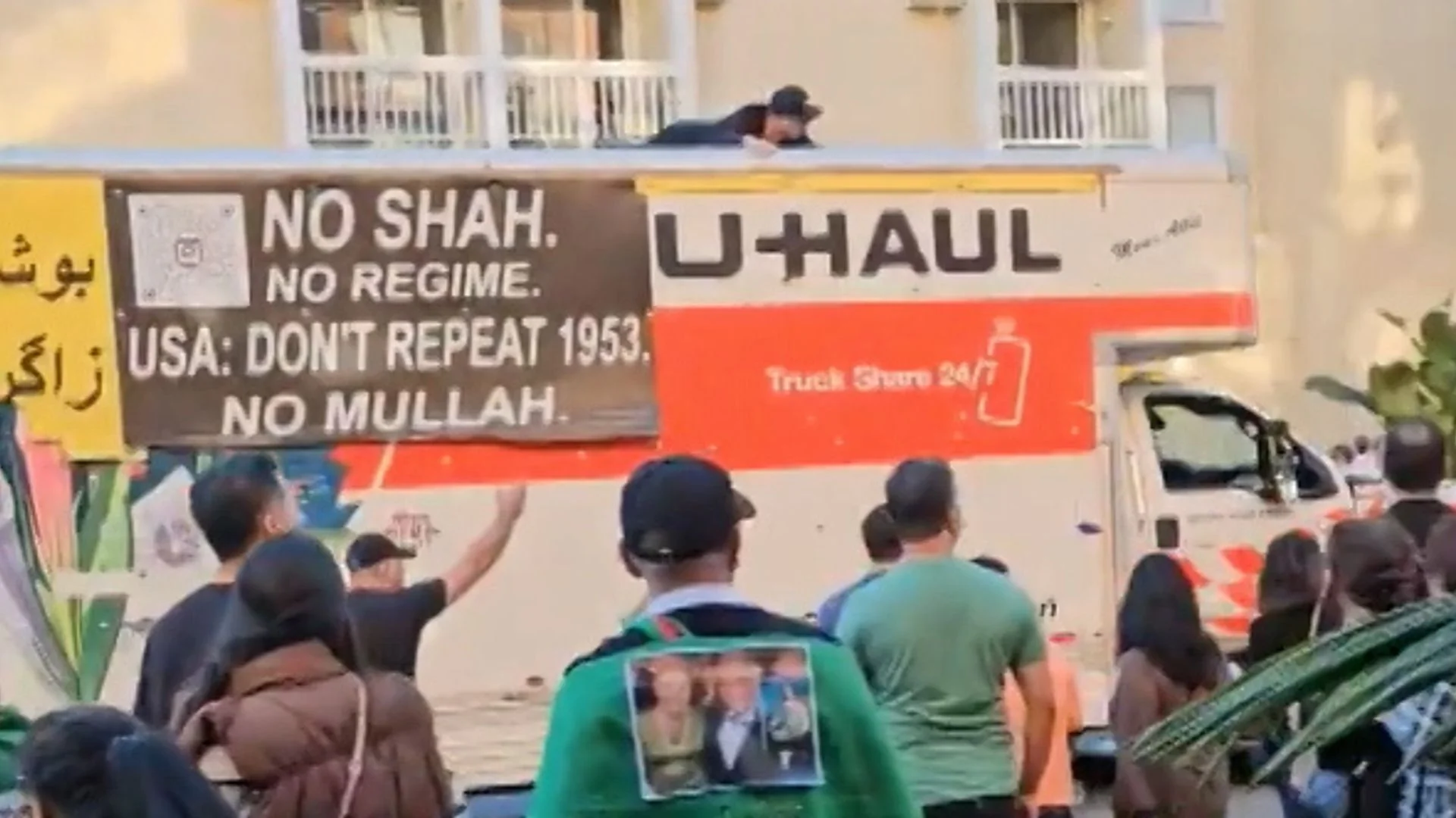 Truck drives into crowd at Iran protest in LA