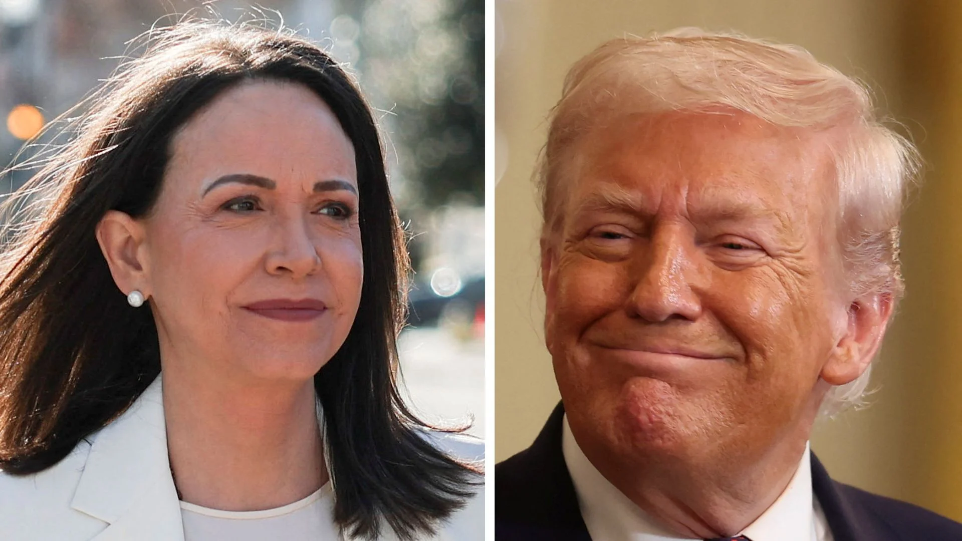 Trump given Nobel Peace Prize medal by its Venezuelan winner at White House