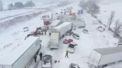 More than 100 vehicles pile up on US motorway after crash