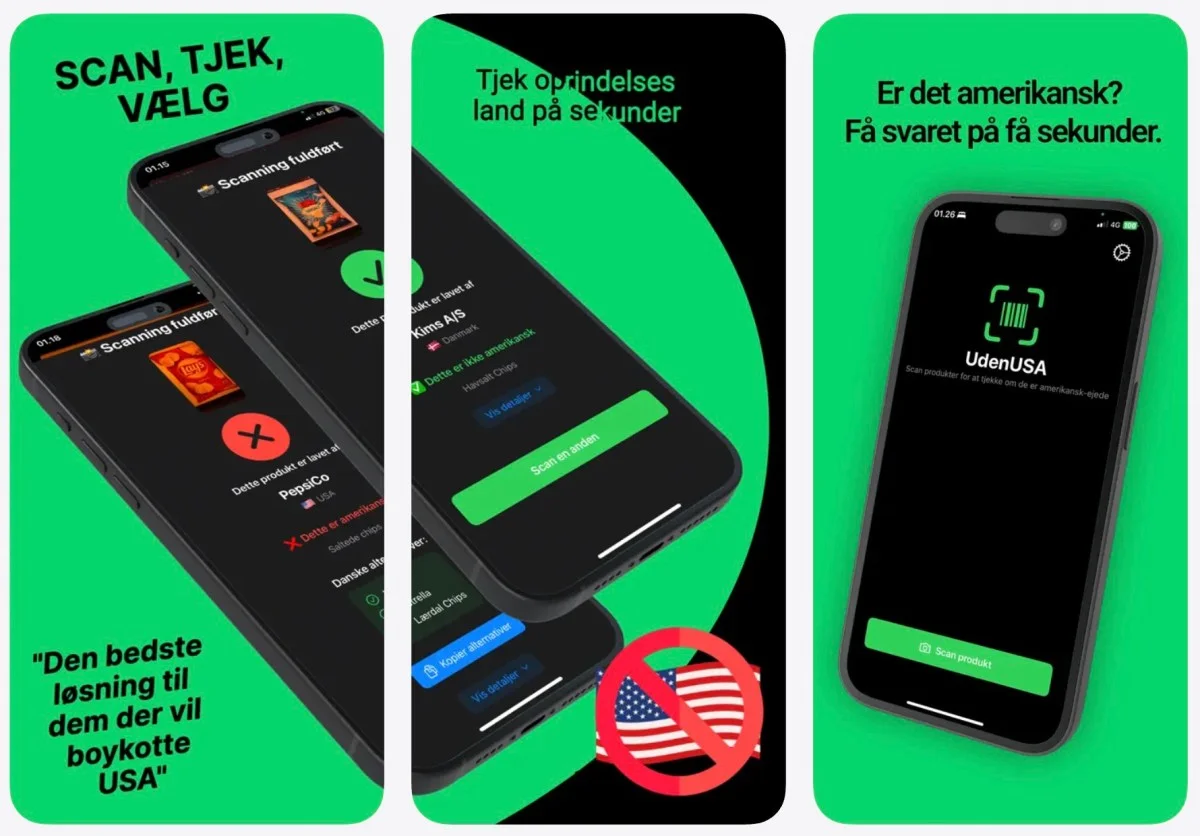 Apps for boycotting American products surge to the top of the Danish App Store