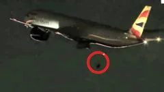Moment BA plane to London loses wheel after take-off in Vegas