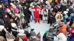 Watch: Frozen river hosts dance party in Kyiv