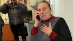 Ukrainian mother's joy after phone call with son she thought had been killed