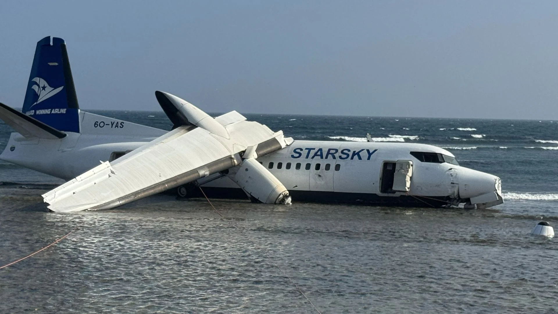 Plane ends up in ocean after emergency landing - and everyone survives