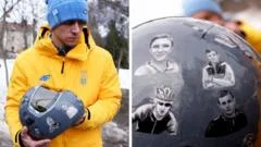 The war dead pictured on banned Ukrainian athlete's helmet