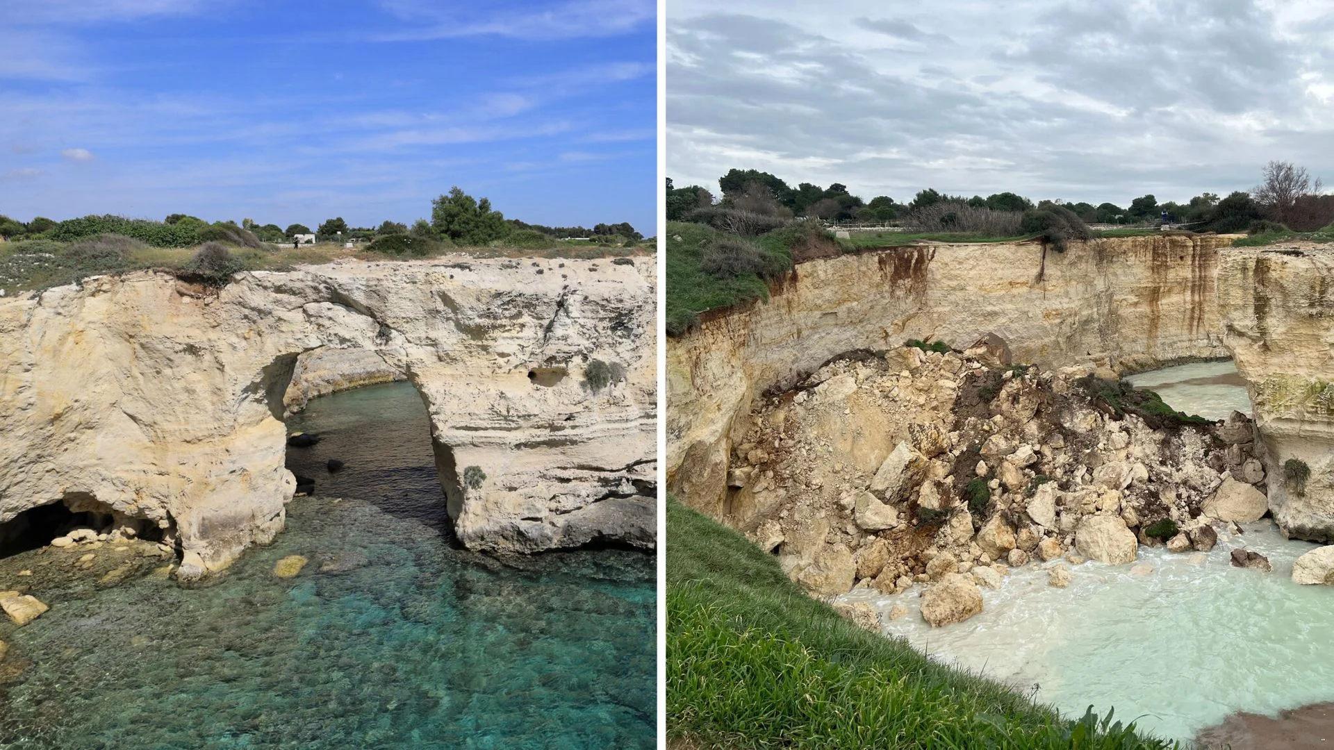 'Lovers' Arch' collapses into the sea on Valentine's Day