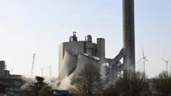 Moment cooling tower is demolished at German power plant