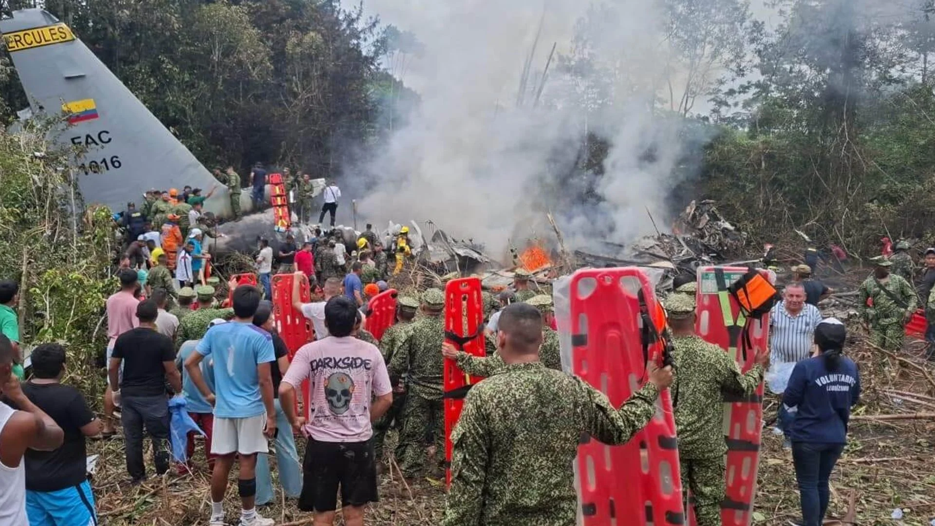 At least 66 dead after military plane crashes in Colombia