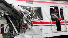 Rescuers race to free survivors trapped inside train after fatal Indonesia crash