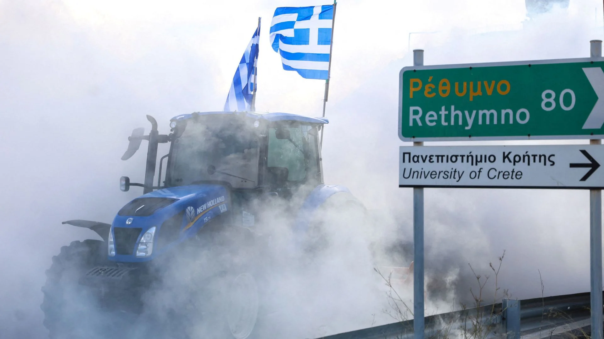 Greek farmers have forced shutdown of Crete airport