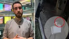 CCTV shows suspects make off on foot with stolen artworks